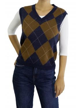 Gilet avvitato fantasia 